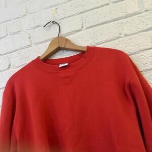 VTG Russell Athletic‎ High Cotton Faded Red Blank 90s USA Crewneck Sweatshirt